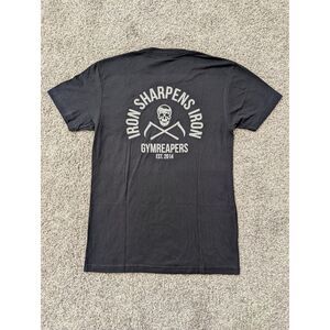 Gymreapers T-Shirt Iron Sharpens Iron Small Black Workout Tee